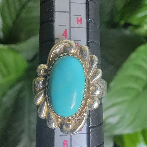 Sterling Silver Turquoise Ring. Size 5. - Picture 4 of 5